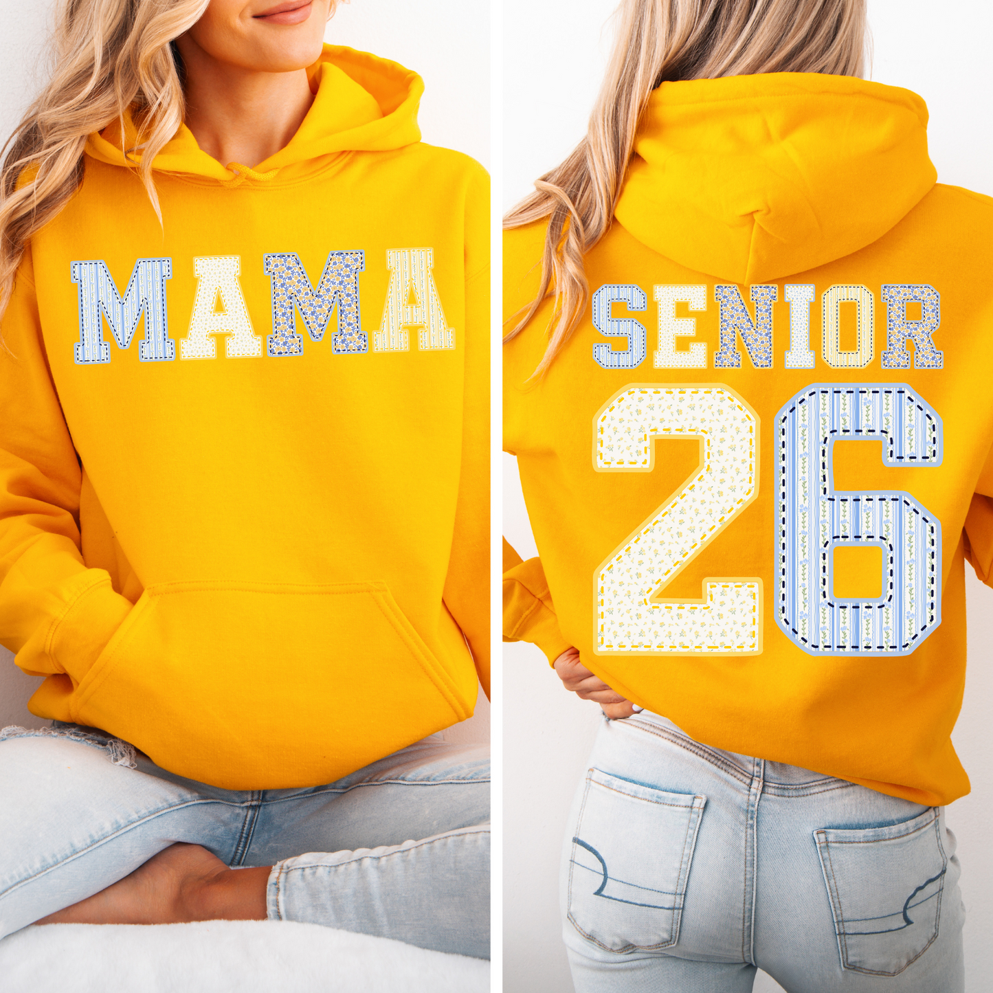 Mama / Senior '26 Patchwork Hoodie