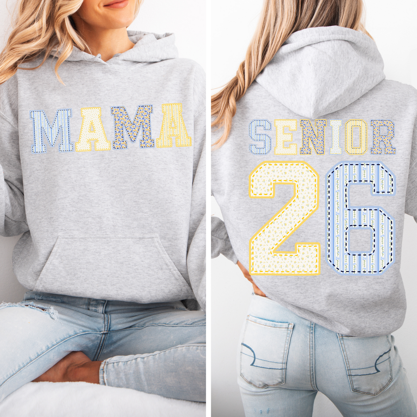 Mama / Senior '26 Patchwork Hoodie