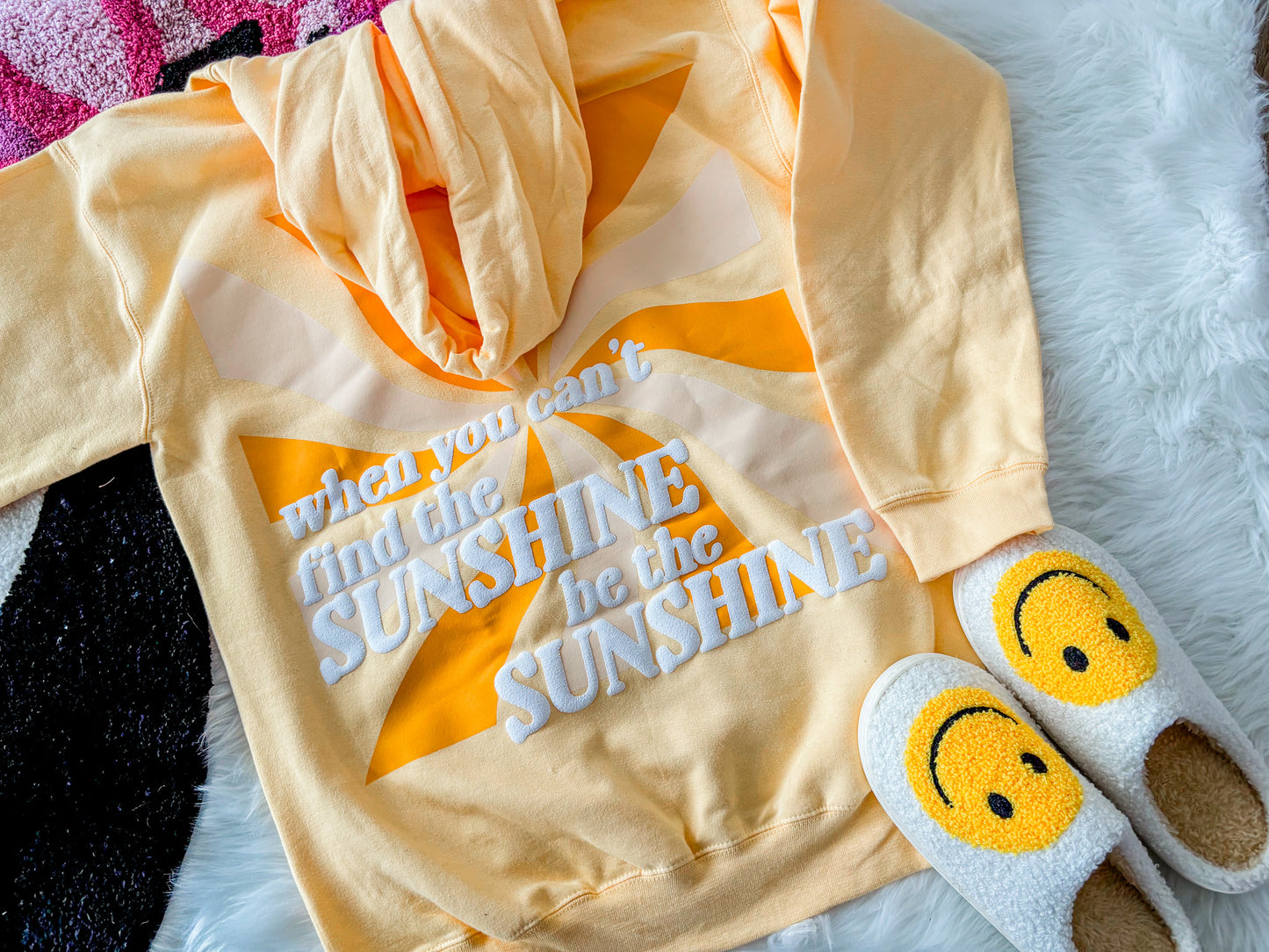 Be the Sunshine - Puff Effect Unisex Hoodie *Pink Hoodie Exclusive*