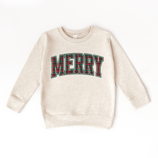 Merry Classic Plaid - Toddler/Youth Crew Neck