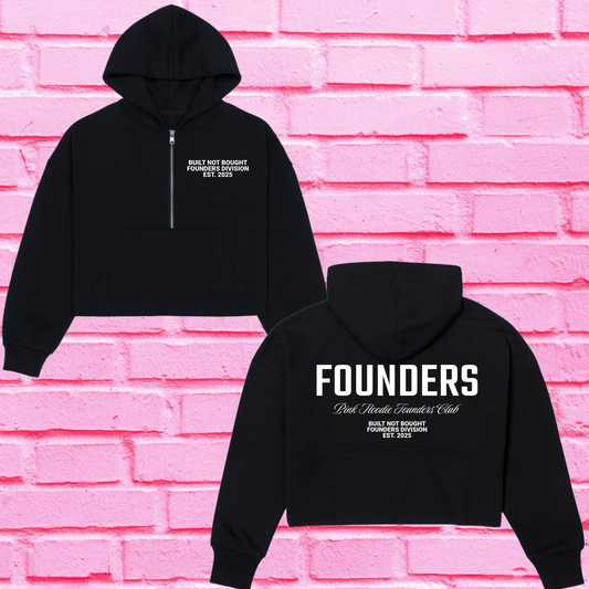 Founders Division Cropped Half-Zip Hoodie