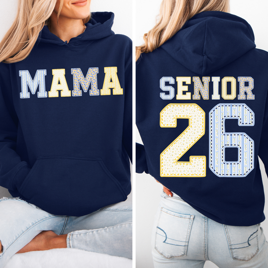 Mama / Senior '26 Patchwork Hoodie