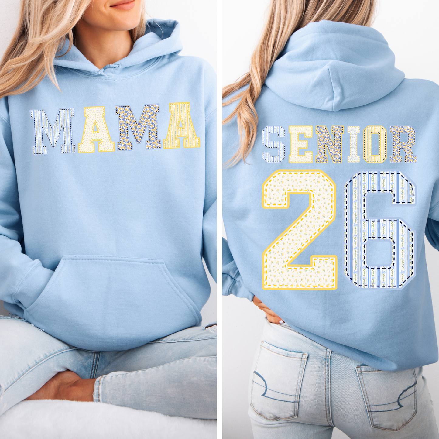 Mama / Senior '26 Patchwork Hoodie