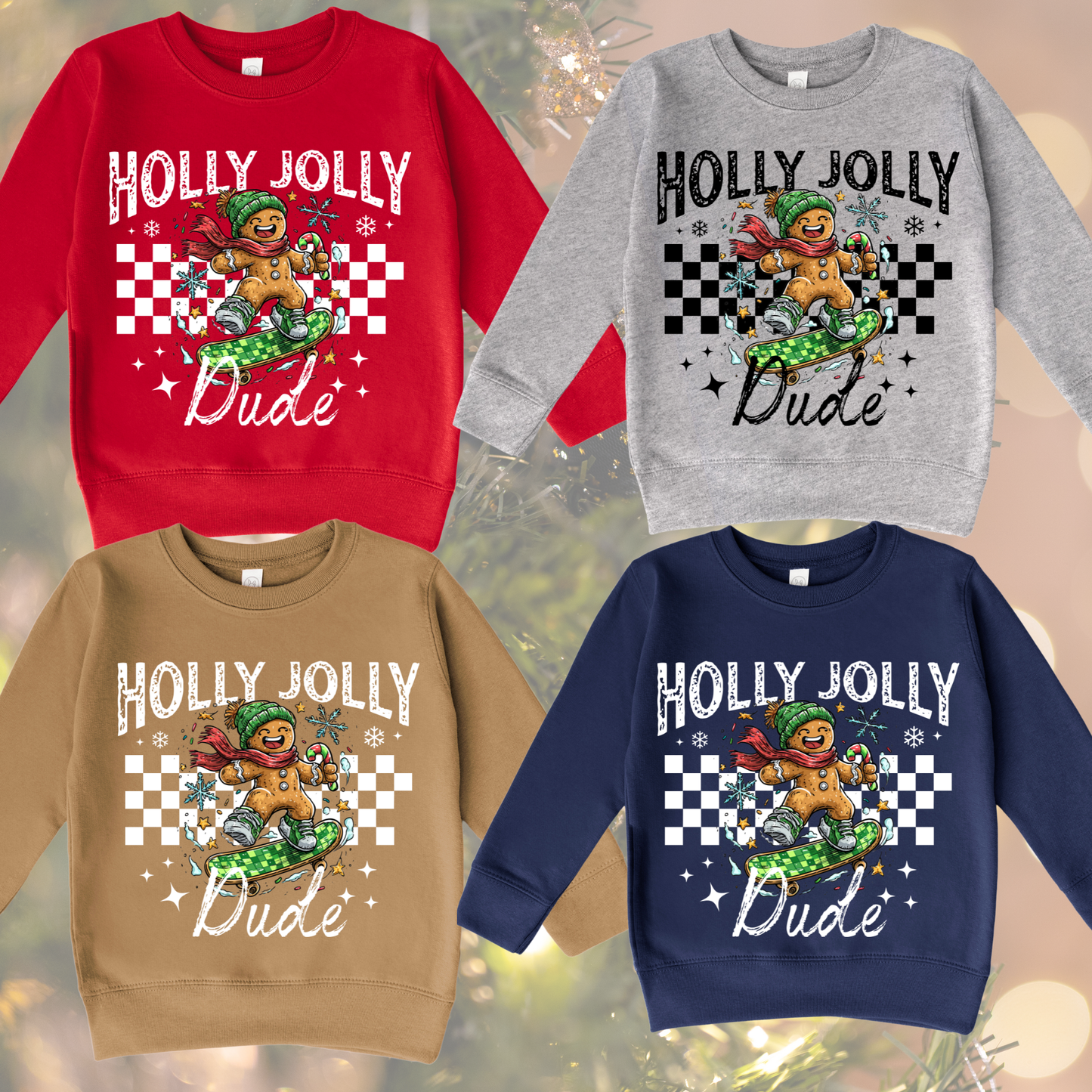 Holly Jolly Dude - Toddler/Youth Crew Neck