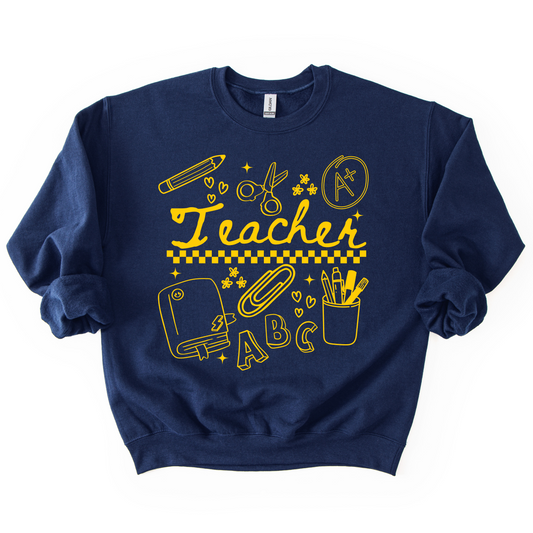 Teacher Doodle Unisex Crewneck