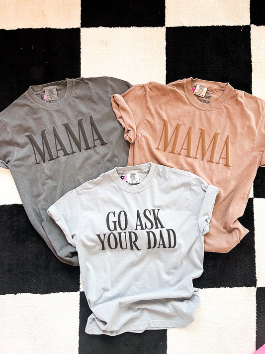 Mystery Mama Tee - Unisex Puff Print Tee - NEUTRALS